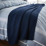 Harvey Blue Knitted Throw Blue