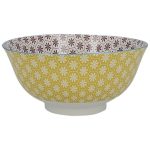 Ivy Ochre and Purple Medium Footed Rice Bowl Multi Coloured