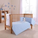 Clair de Lune Blue Starburst 2 Piece Cot Bedding Set Blue