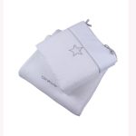 Clair de Lune Silver Lining White 2 Piece Cot Bed Bedding Set White