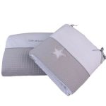 Clair de Lune Silver Lining Grey Crib Quilt and Bumper Bedding Set Grey