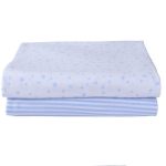 Clair de Lune Pack of 2 Printed Blue Pram or Crib Sheets Blue