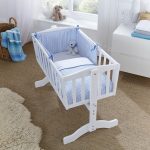 Clair de Lune Barley Bebe Blue Crib 2 Piece Quilt with Bumper Set Blue
