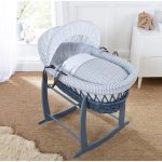 Clair de Lune Barley Bebe Grey Wicker Moses Basket Grey