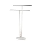 Marble Effect Freestanding Towel Rail Silver