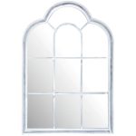 Metal Roman Window Mirror White