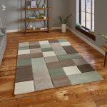 Think Brooklyn 646 Beige and Green Rug Brown