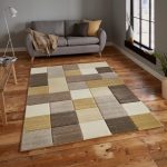 Think Brooklyn 646 Beige and Yellow Rug Brown