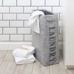 Candy Rose Felt Laundry Basket Grey