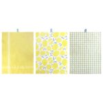 Candy Rose Pack of 3 Tea Towels Yellow
