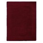 Damson Boston Wool Border Rug Raspberry (Red)