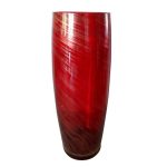 Red and Gold Glitter Studio Glass Vase Red