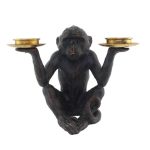 Monkey Tealight Holder Bronze
