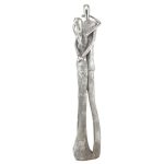 Silver Resin Couple Sculpture Silver