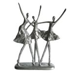 Silver Ballet Dancers Sculpture Silver