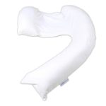 Dreamgenii White Cotton Jersey Pregnancy Support and Feeding Pillow White