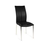 Nantes PU Black Pair of Dining Chairs Black