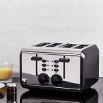 Dunelm Bling 4 Slice Black Toaster Black