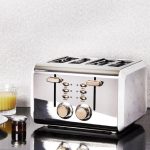 Dunelm 4 Slice Marble Toaster Black & White