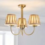Reeded Champagne 3 Light Fitting Antique Brass