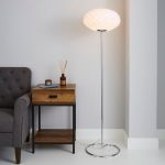 Priya White Floor Lamp Chrome