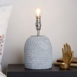 Andel Debossed Grey Table Lamp Base Grey