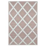 Diamond Warm Taupe and Cream Rug Natural/White