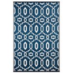 Links Dark Blue Rug Blue/White