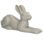Ceramic Lying Hare Ornament Grey