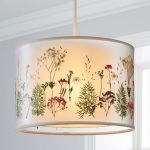 Melfort Pressed Flower Light Shade Cream, Red and Green