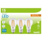 Dunelm Pack of 3 6W LED ES Filament Pearl Bulbs Clear