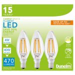 Dunelm Pack of 3 4W LED SES Filament Candle Bulbs Clear