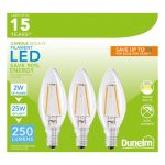 Dunelm Pack of 3 2W LED SES Filament Candle Bulbs Clear