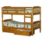 Spindle Pine Bunk Bed with Drawers Natural