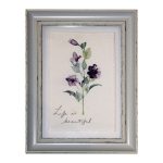 Impressionist Floral Linen Print Purple