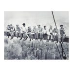NY Men on Lunch Canvas Print Black and White