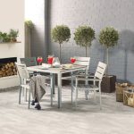 LA Grey 4 Seat Dining Set Grey
