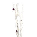 White Twig Lights with Purple Butterflies White