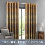 Marina Ochre Ombre Eyelet Curtains Ochre
