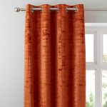 Ruben Rust Velour Eyelet Curtains Rust