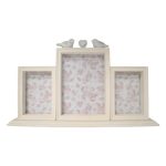 White Love Bird Multi Aperture Standing Photo Frame White