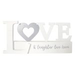 Love and Laughter Word Ornament White
