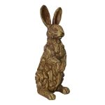 Driftwood Resin Rabbit Ornament Light Brown