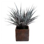 Potted Grass Bush Grey