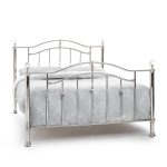 Serene Ashley Metal Nickel Bed Frame Silver