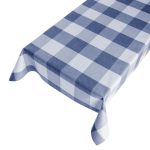 Navy Squares PVC Fabric Blue
