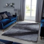 Carved Ombre Grey Rug Ochre