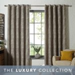 Mika Charcoal Eyelet Curtains Charcoal