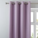 Plain Cotton Mauve Eyelet Curtains Mauve