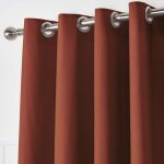 Plain Cotton Rust Eyelet Curtains Rust